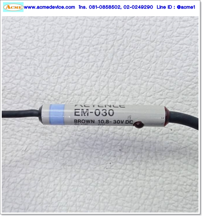 Proximity Keyence รุ่น EM-030, M3, ระยะ 0.6mm, NO, NPN, Inductive (Japan)