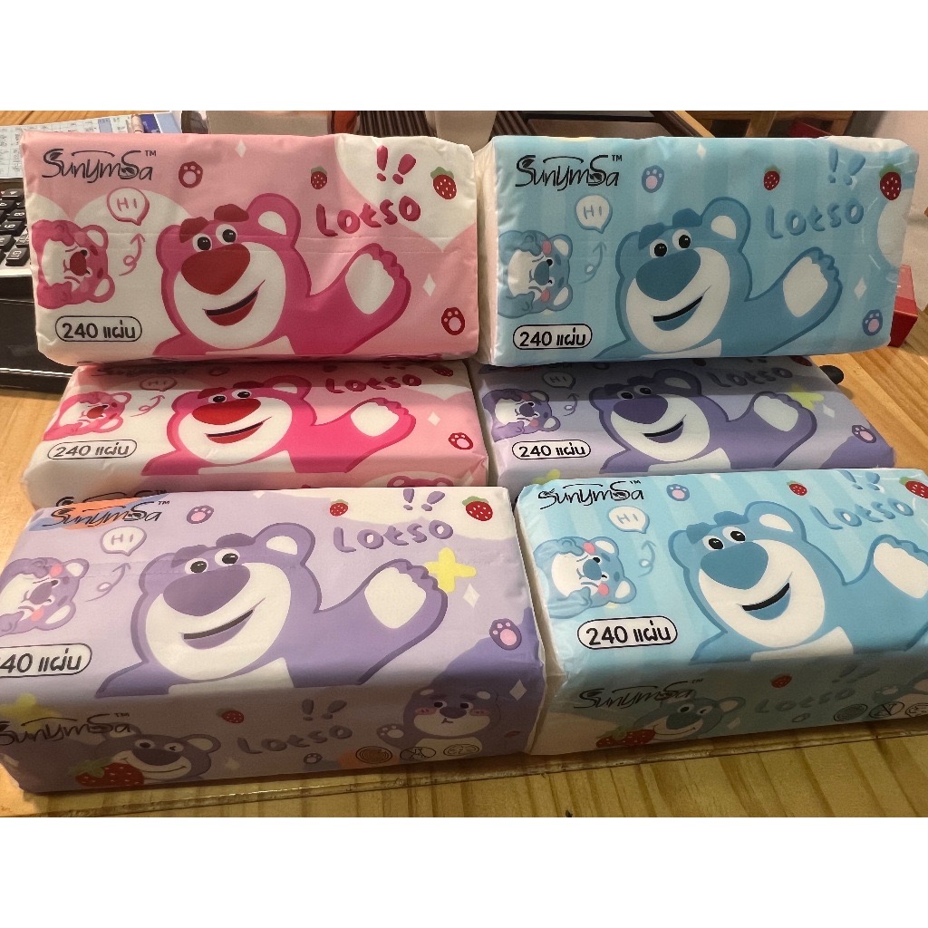 (สินค้าสำหรับเพิ่มยอดให้ถึงขั้นต่ำ) ทิชชูแห้ง ห่อยาว สุ่มลาย 6ห่อ ราคา 45