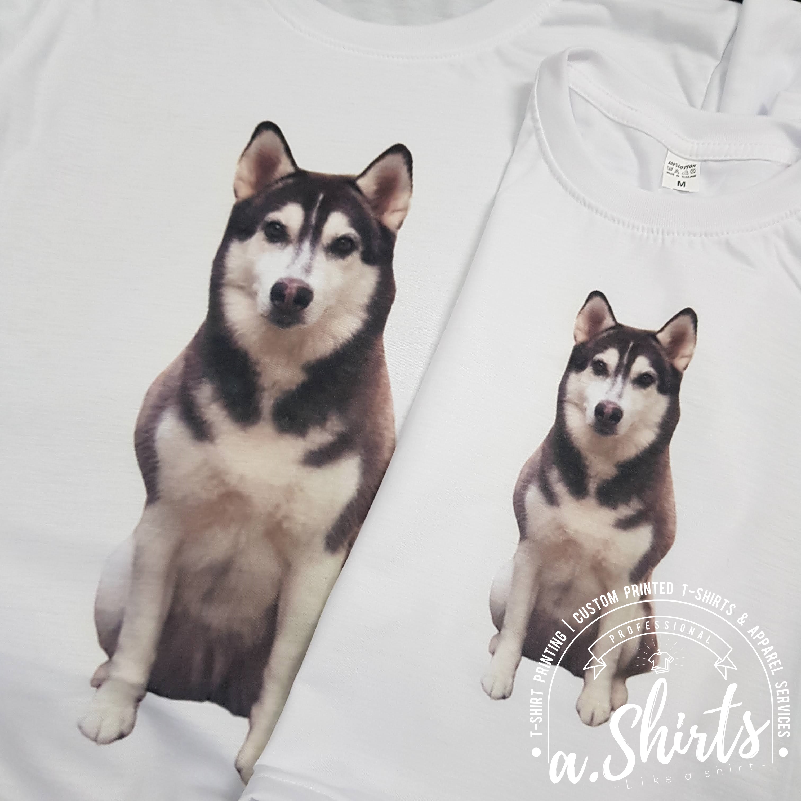 เสื้อยืดสั่งทำ ลายหน้าตัวเอง หน้าแฟน หน้าน้องหมา หน้าน้องแมว