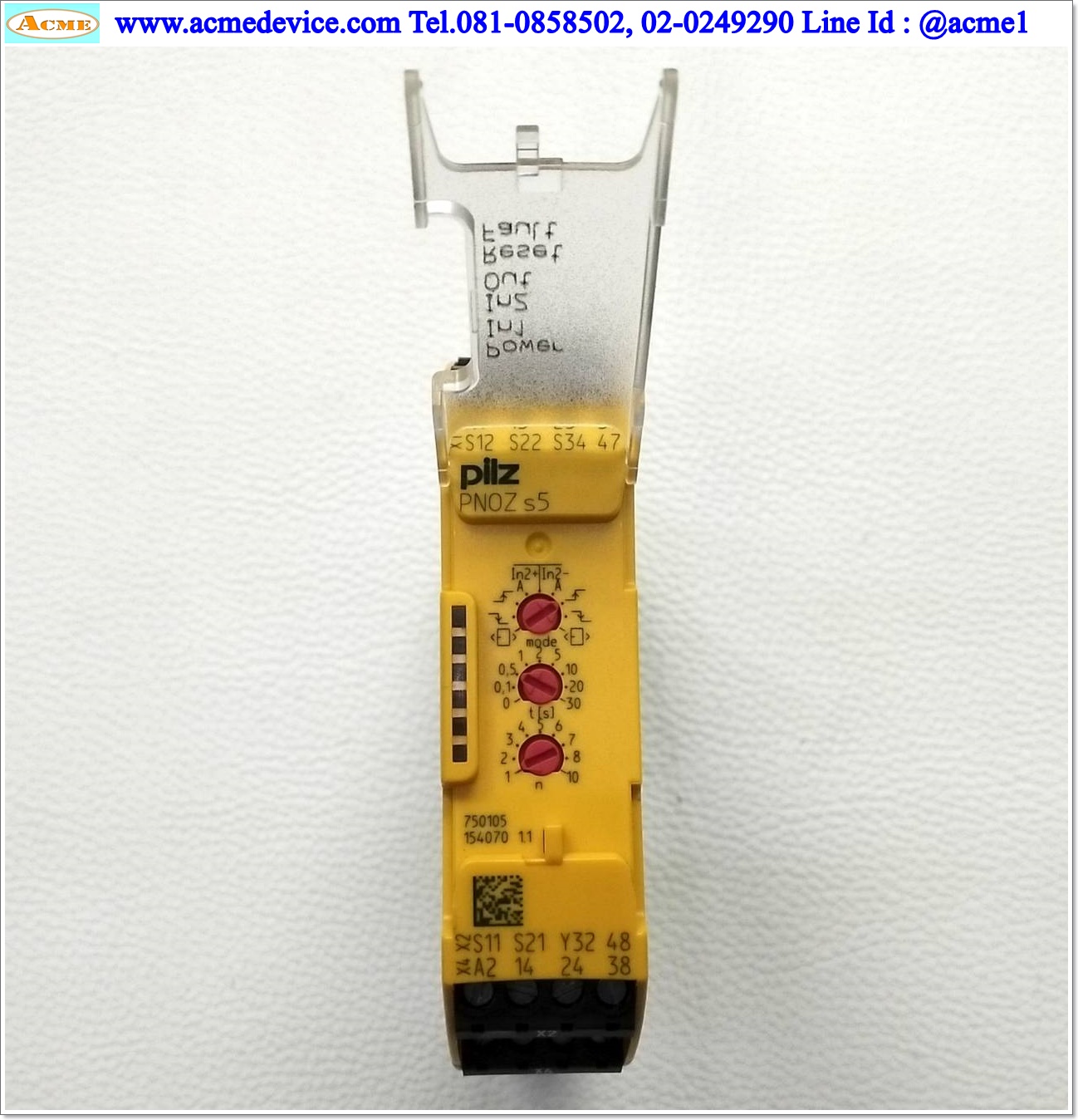 Safety Relay Pilz รุ่น PNOZ s5, 750105, 24Vdc, 2 n/o, 2 n/o t, 4W