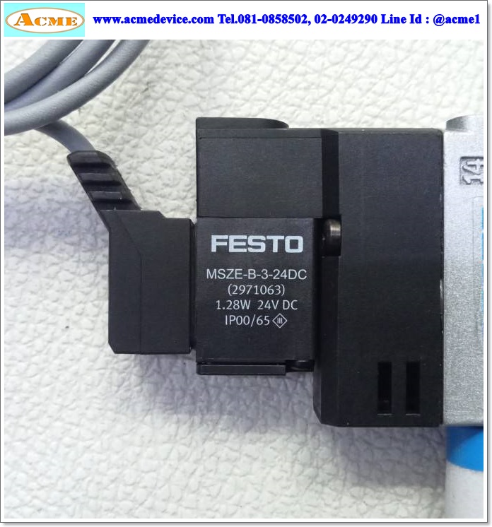Solenoid Valve Festo รุ่น CPE14-M1B H-5/3G-QS-6 196903, MSZE-B-3-24DC 2971063, 5/3, 3-position closed center, coil 24Vdc