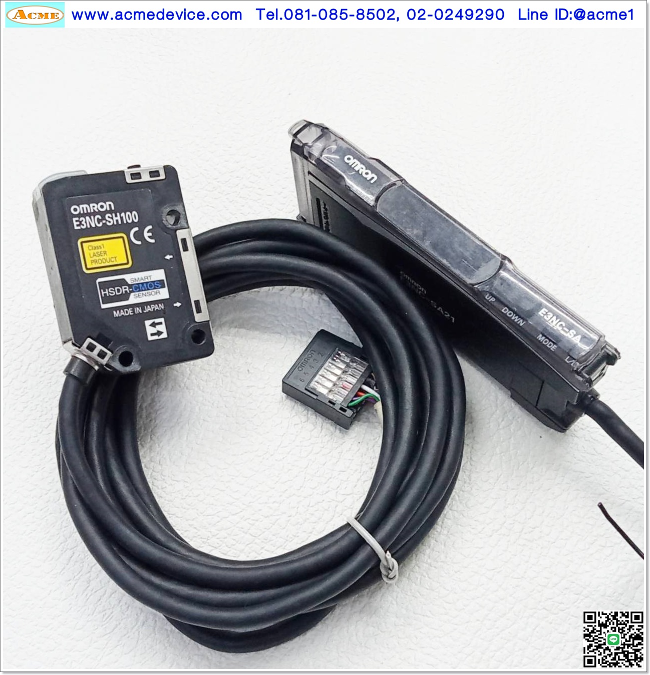 Photoelectric Sensors Omron รุ่น E3NC-SA21 + E3NC-SH100, ระยะ 35-100 mm., NPN