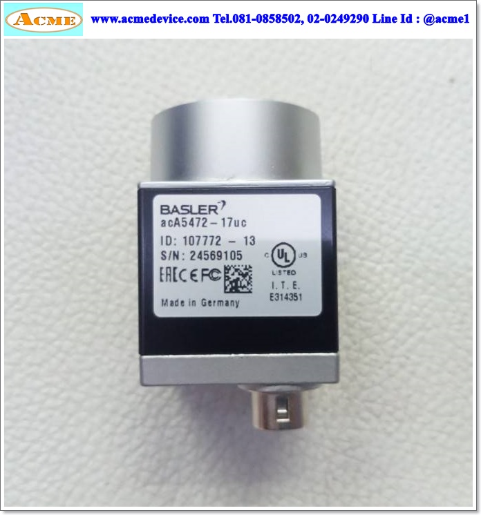 Camera Basler รุ่น acA5472-17uc , Resolution 20 MP, 5472 px x 3648 px, V2-CAB-USB3XV, USB 3.0, C-mount, Color