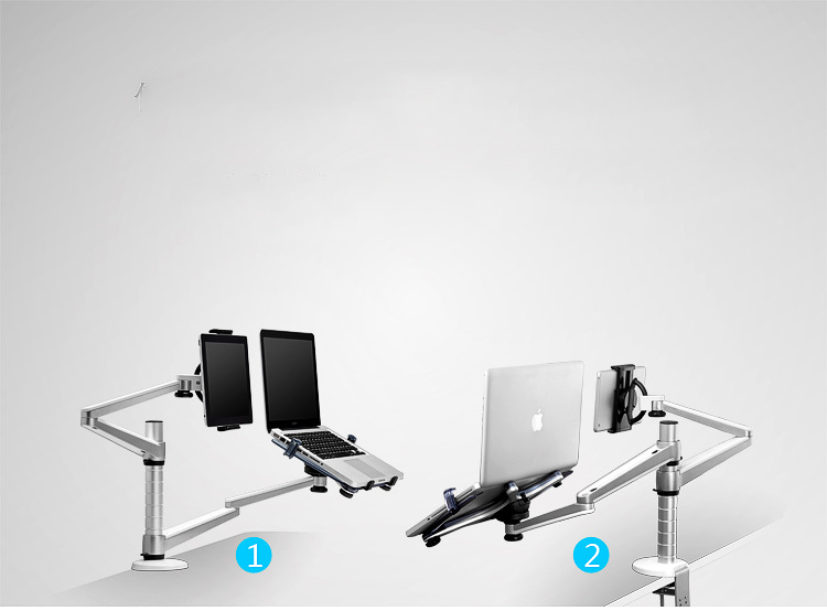 ขายึดบนโต๊ะสำหรับ MacBook & iPad (2แขน)
