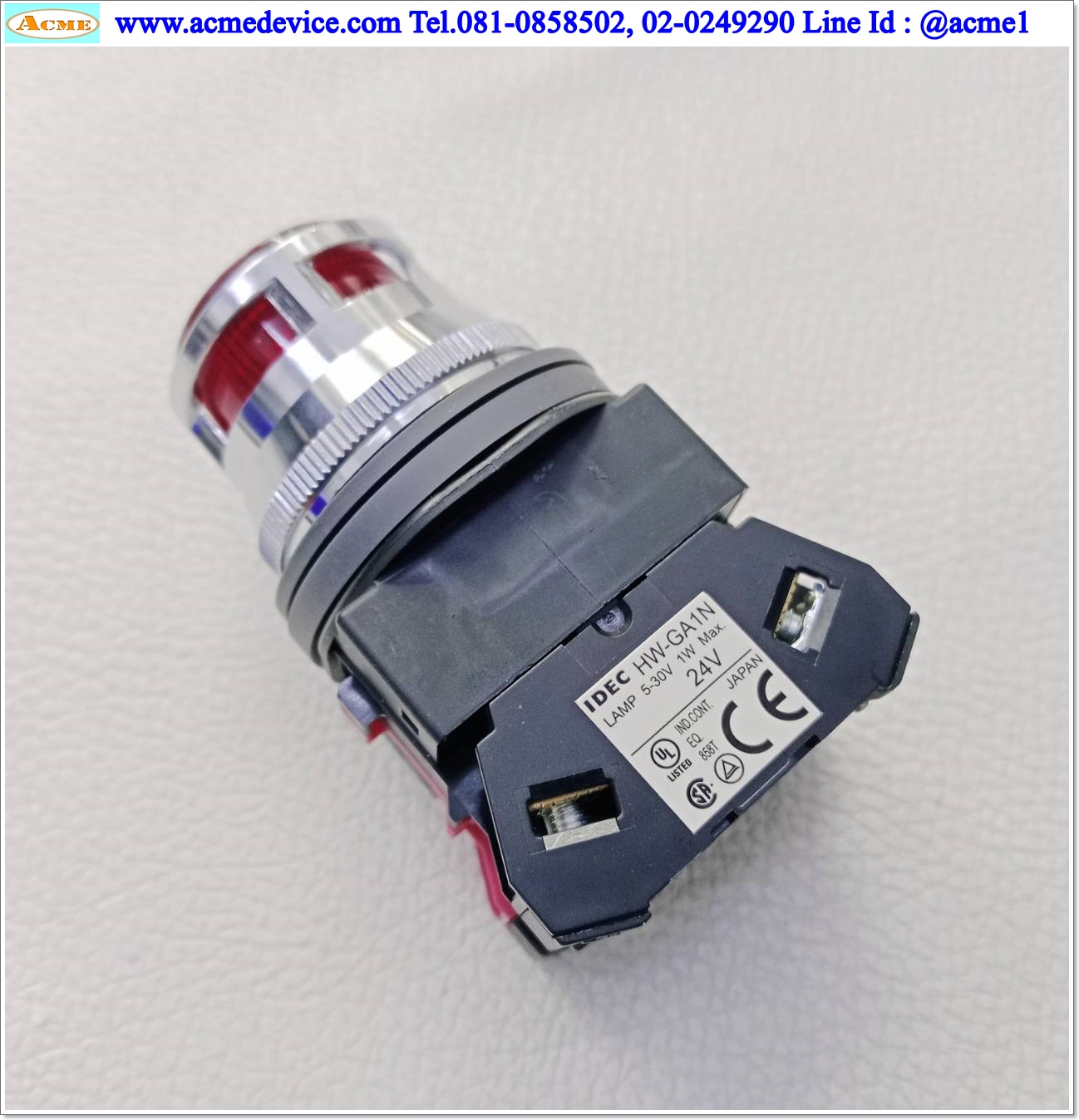 Pushbutton Switch Idec รุ่น ALN22210DNR, 1NC, 24V AC/DC, ขนาด 30 mm