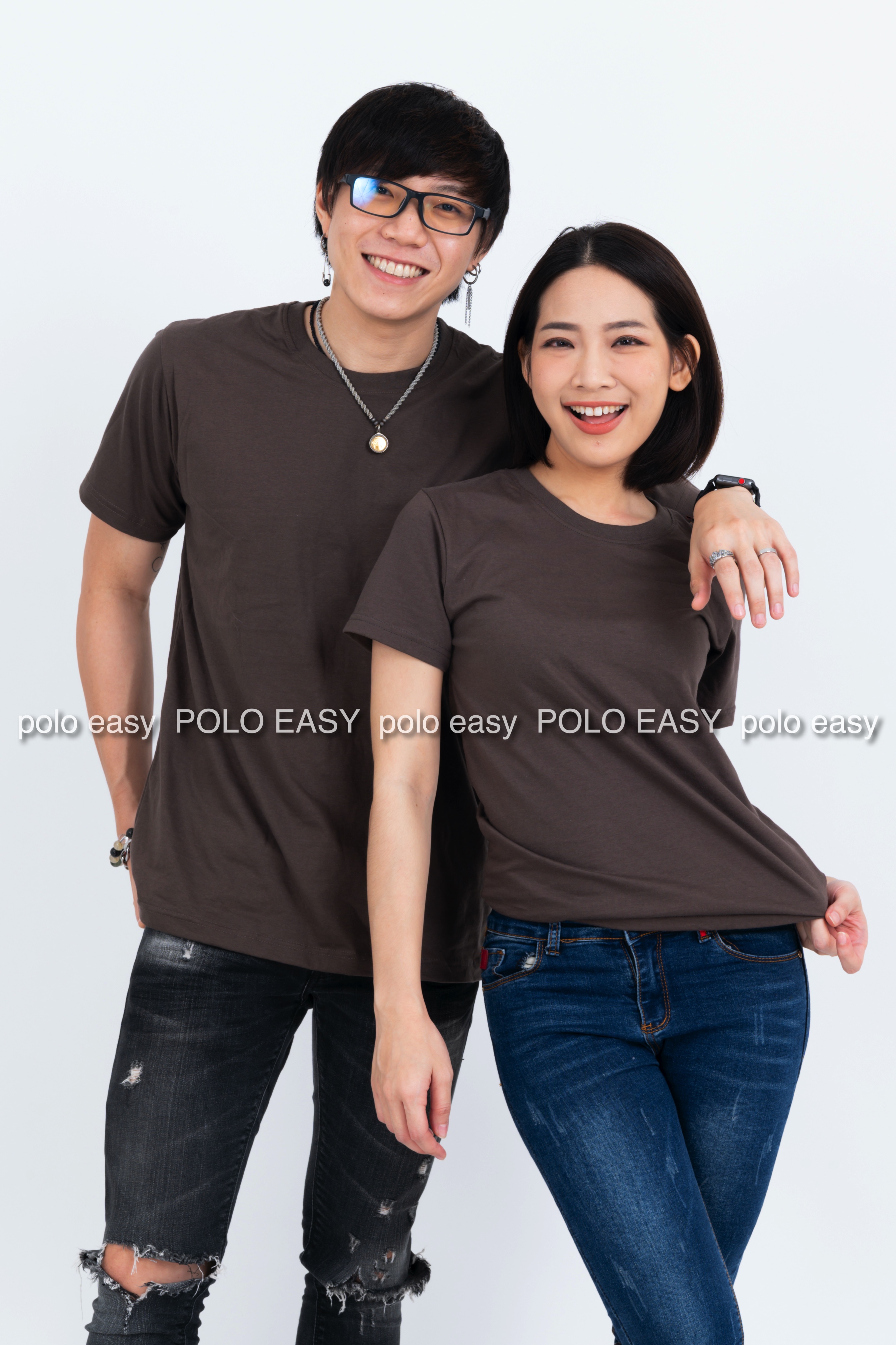 2XL เสื้อยืด สีเทาเข้ม คอกลม แขนสั้น Size 2XL