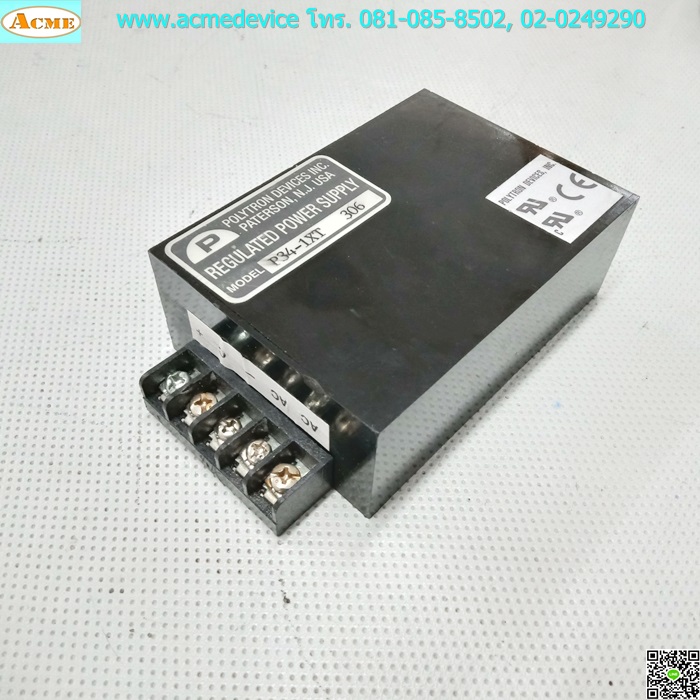 Power Supply Polytron Devices รุ่น P34-1XT, Output +12V, -12, 0.2A, 5W, Power Input 100Vac