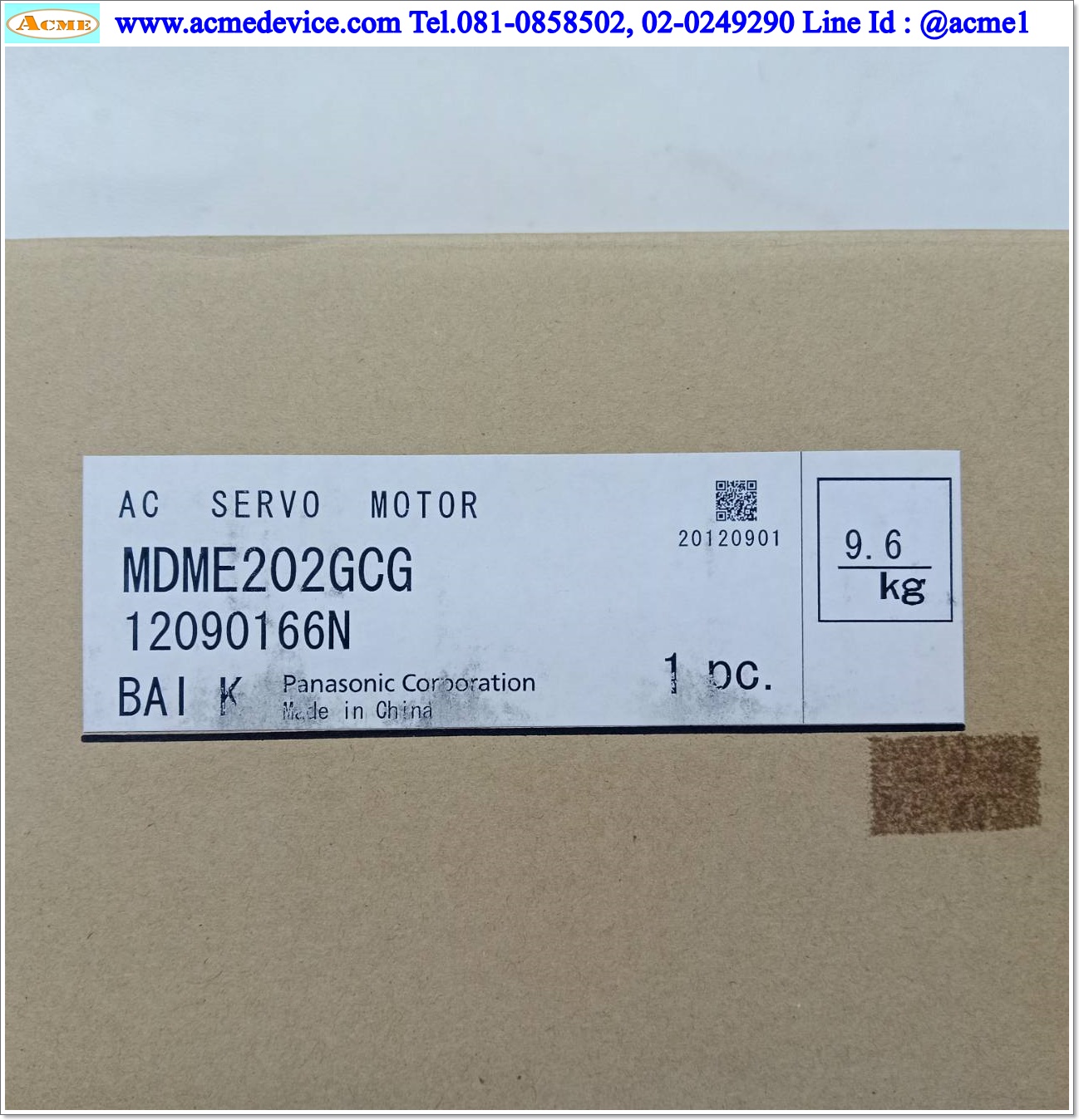 Servo Motor Panasonic รุ่น MDME202GCG, 2kW