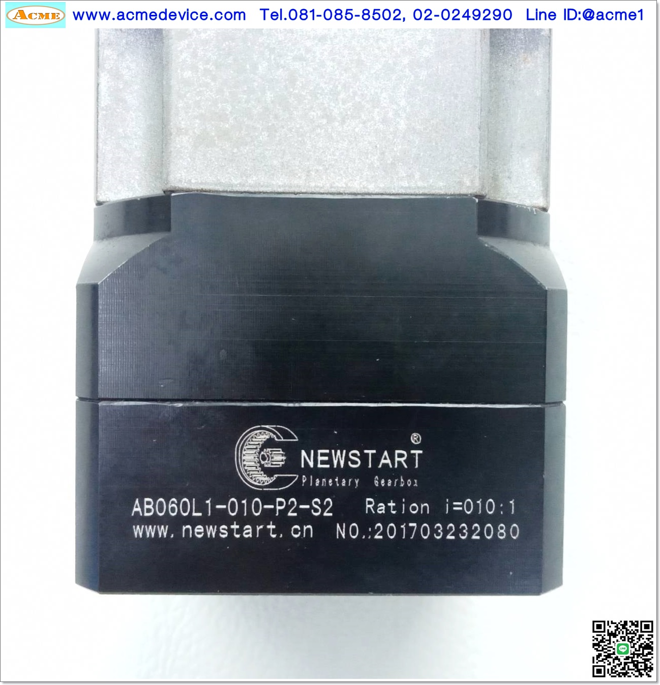 Gear Head Newstart รุ่น AB060L1-010-P2-S2, Ratio 10:1, เข้า 14mm, ออก 16 mm. (for 200w, 400w) (B)