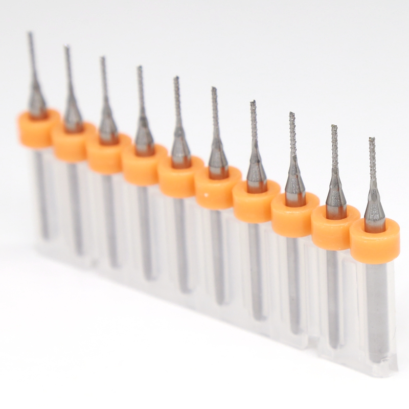 ดอกกัด PCB End Mill 1.0 mm , Exercise 10PCS Tungsten Carbide PCB Cutter 1.0mmFishtail Engraving Tools, CNC Routers Timber Metal Fresa Engraving Tools