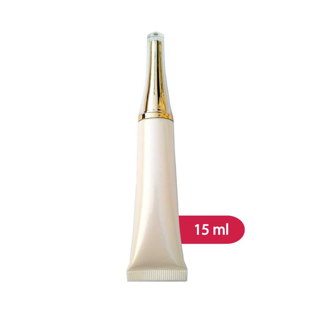 Sale หลอดโฟมสีมุก ฝาอะคริลิคสีทอง 15 ml. ใส่เครื่องสำอาง