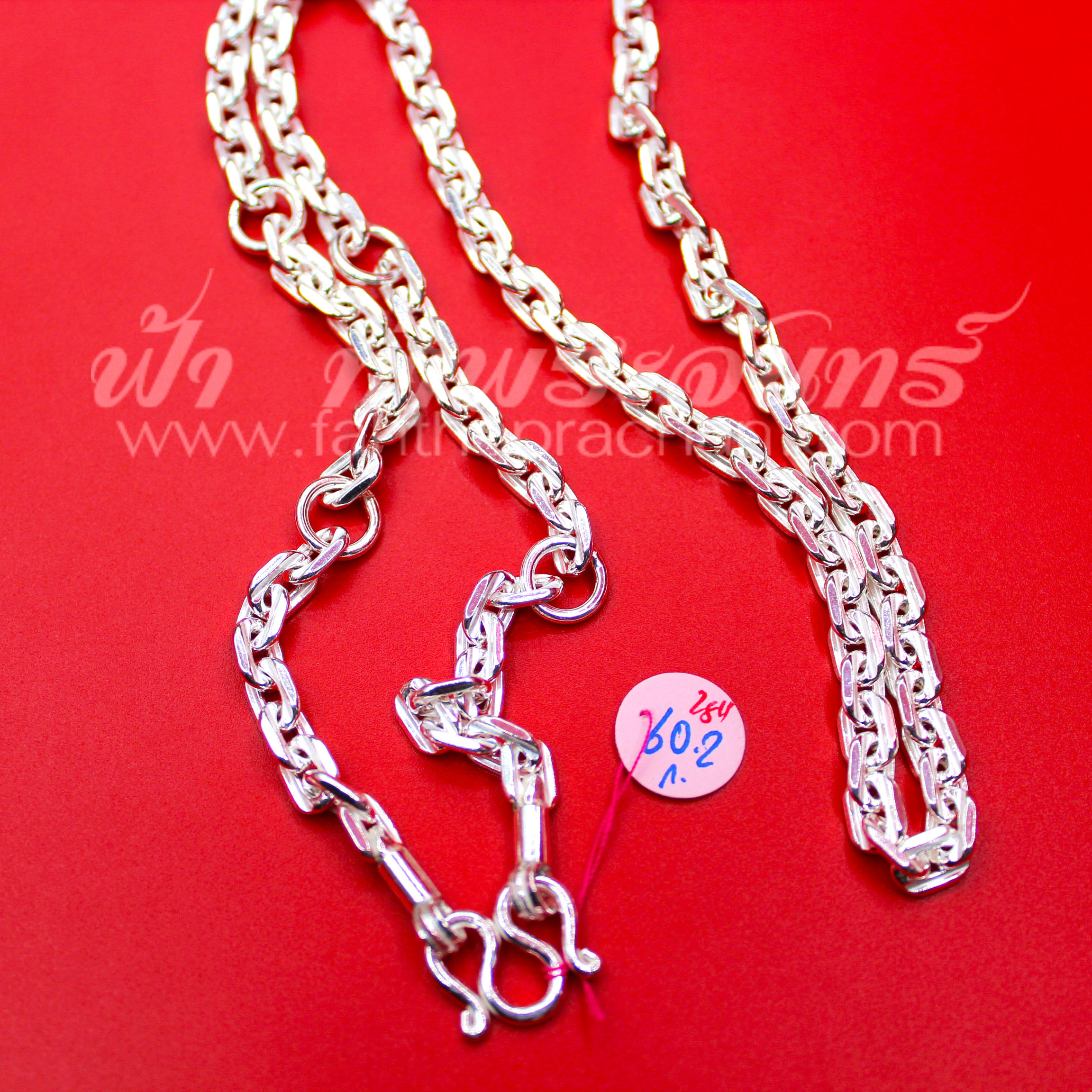 สร้อยคอเงินแท้ 92.5 ลายคตกิต แบบ 5 ห่วง