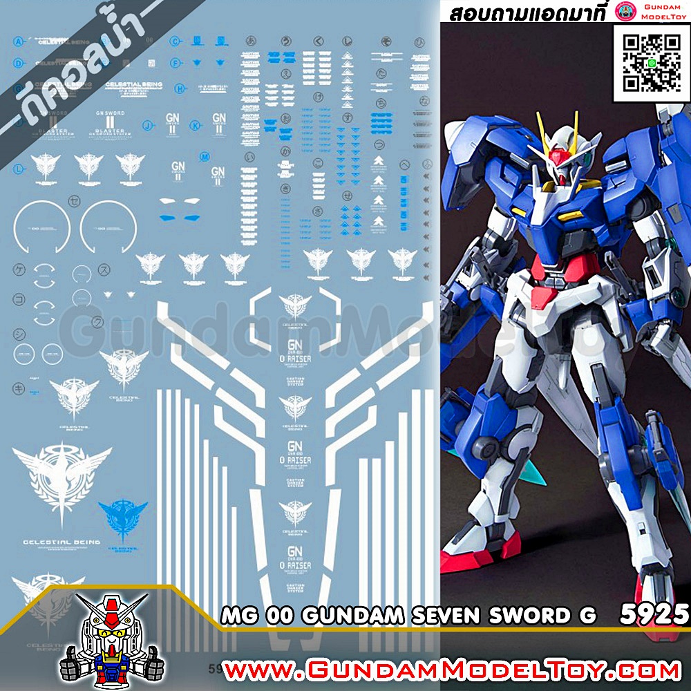 MG 00 GUNDAM SEVEN SWORD/G WATER DECAL ดีคอลน้ำดับเบิ้ลโอ กันดั้ม เซเว่น สว๊อด จี