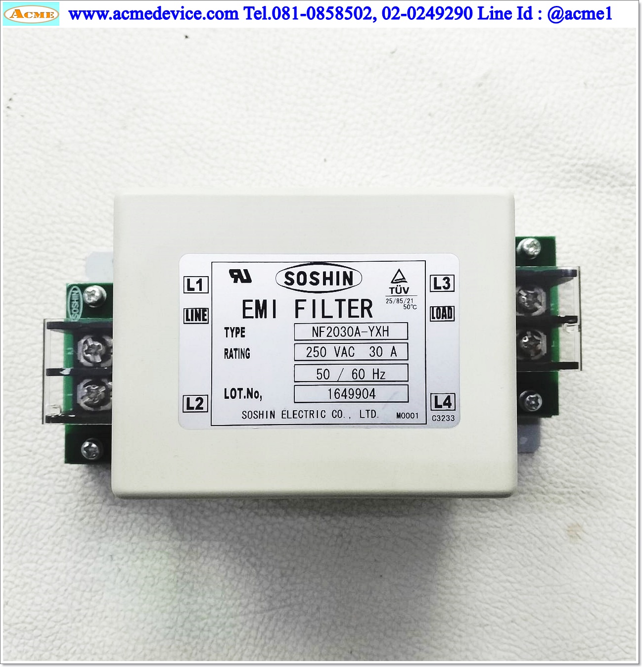 Noise Filter Soshin รุ่น NF2030A-YXH, 250V, 30A