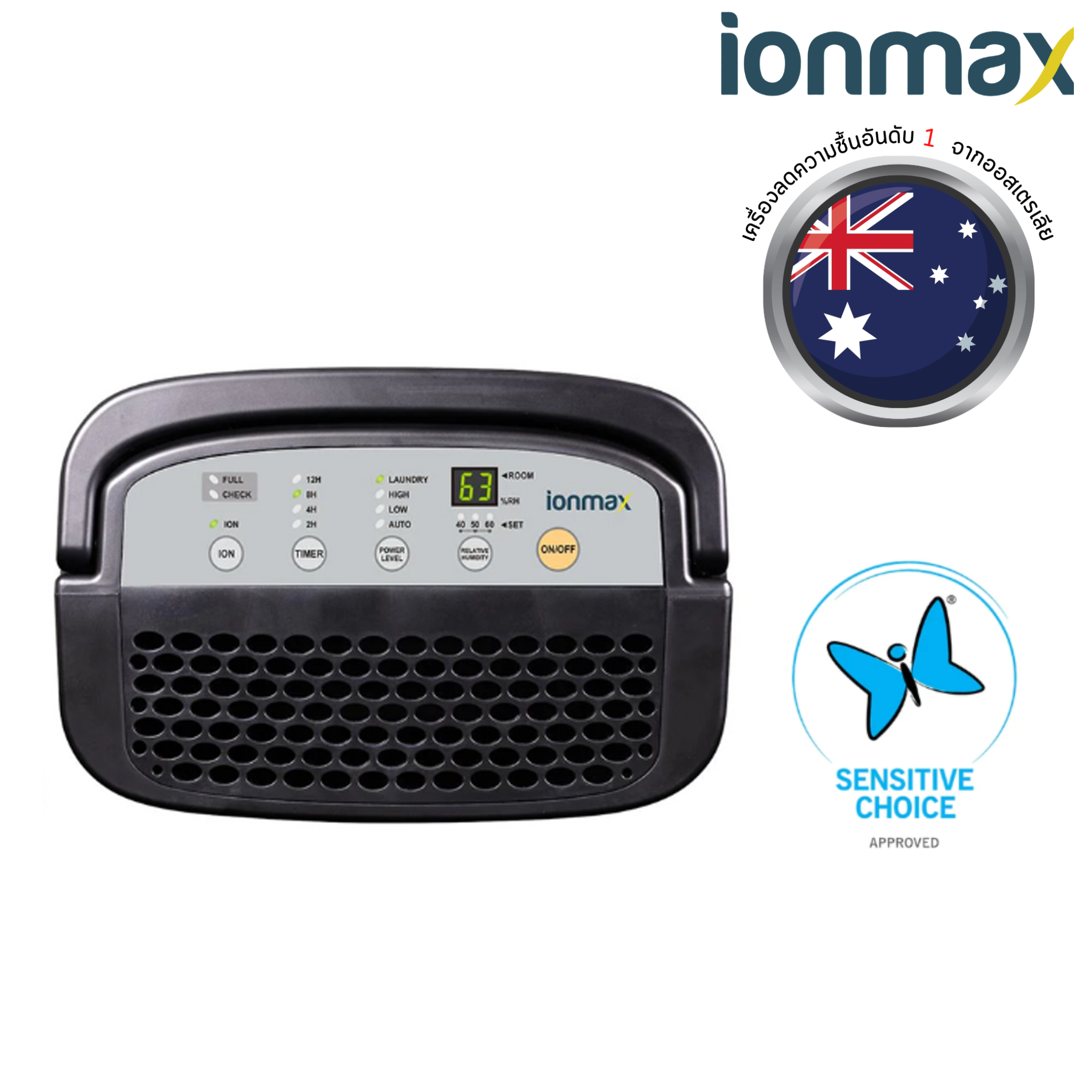 เครื่องลดความชื้น Ionmax รุ่น ION630 Vienne ดูดความชื้น 42 ตร.ม.