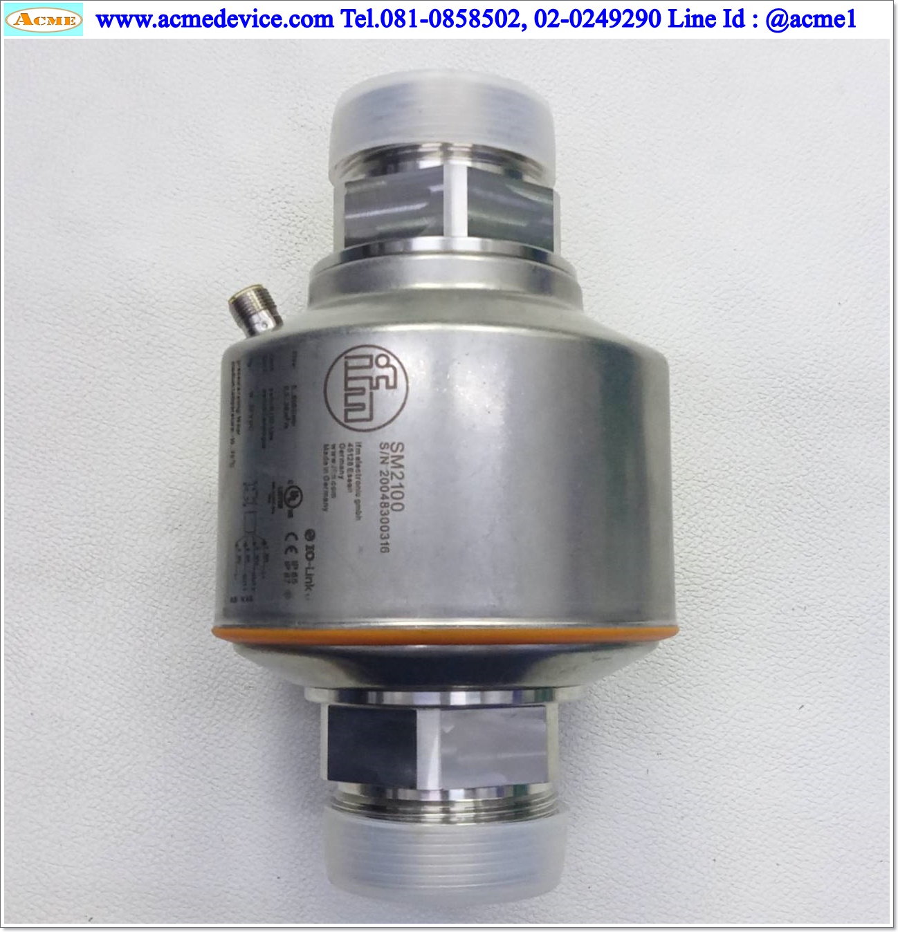 Flow Sensor IFM รุ่น SM2100, 5...600 l/min 0.3...36 m(3)/h, digital & Analog Outputs, Power Input 18-32Vdc
