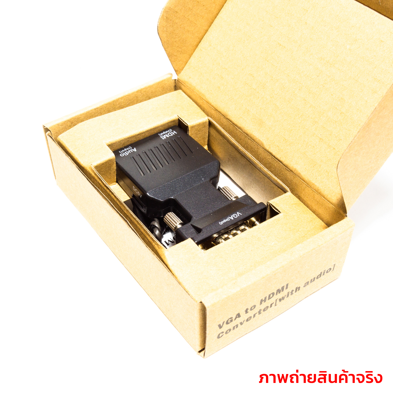 อแดปเตอร์แปลงสัญญาณภาพและเสียง VGA+AUDIO TO HDMI พร้อมสาย 3.5mm สำหรับต่อเสียง รองรับ 1080P