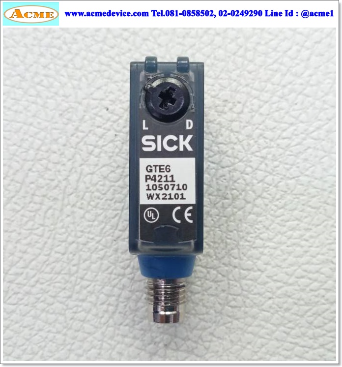 Photoelectric SICK รุ่น GTE6-P4211, ระยะ 300mm, PNP, Light-ON / Dark-ON, (รับส่งในตัว)