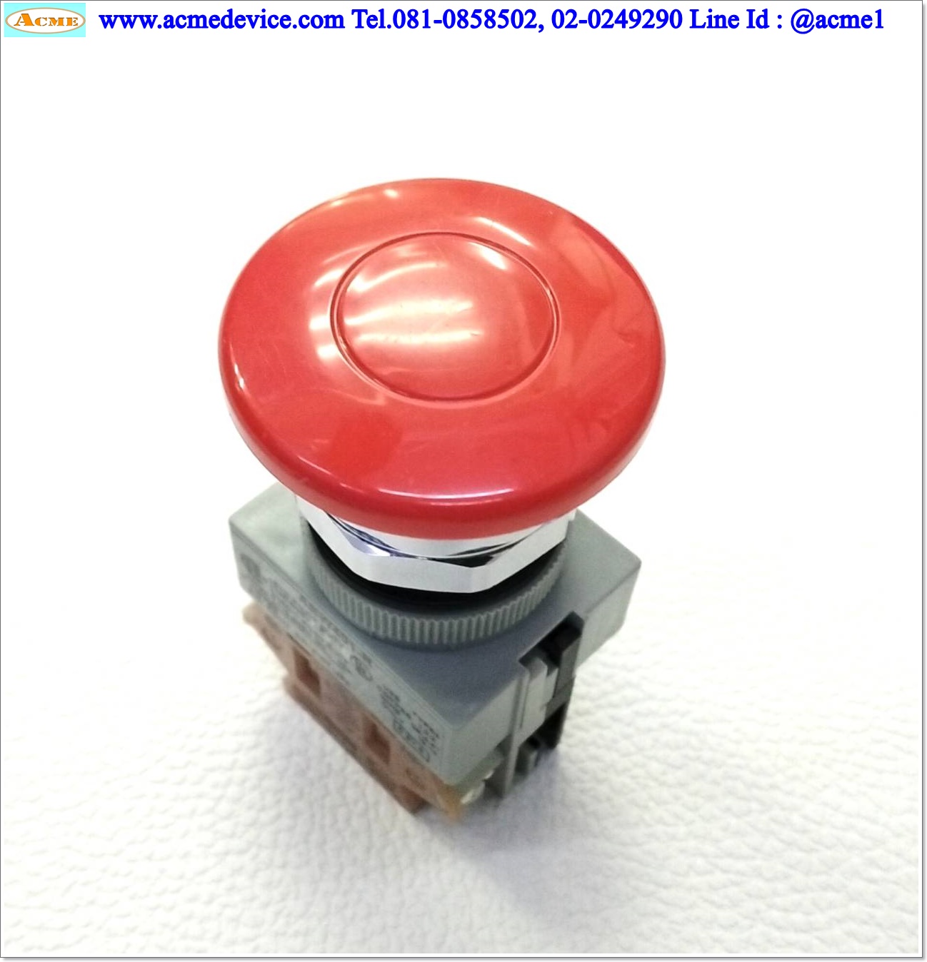 Pushbutton Switch Idec รุ่น ABW401-R, SPST-NC, ขนาด 22 mm.