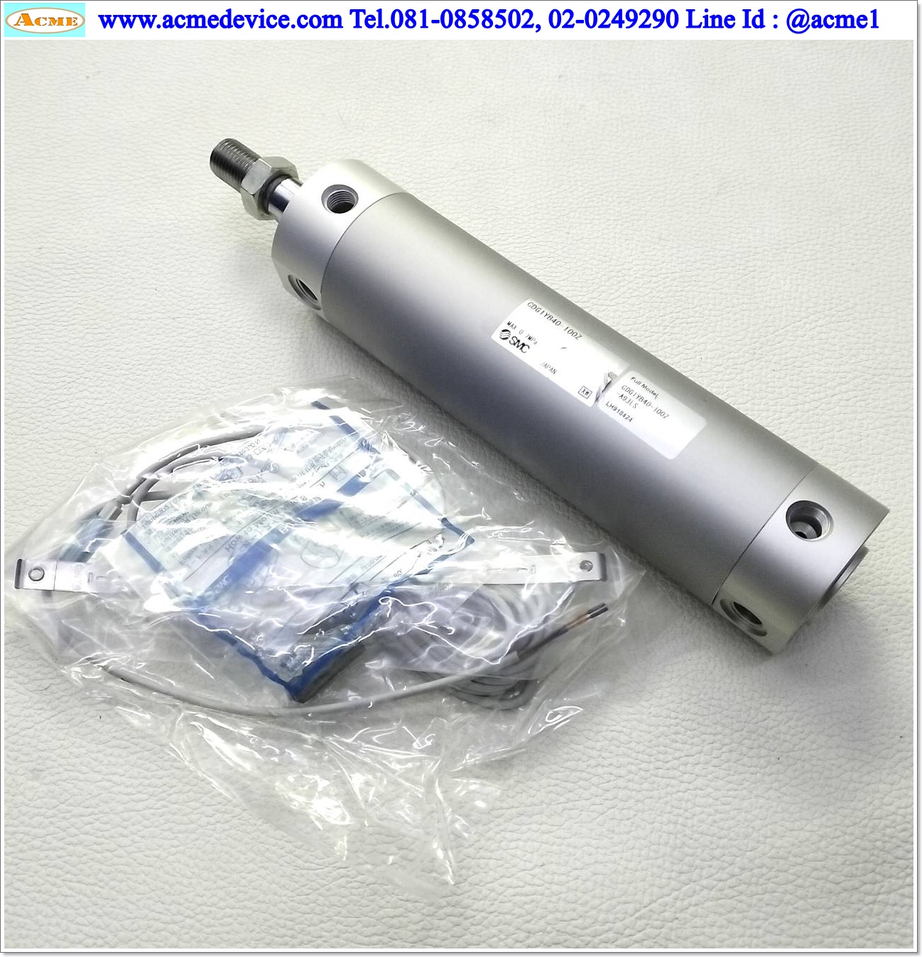 Air Cylinder SMC รุ่น CDG1YB40-100Z + D-A93, Bore 40 mm., Stroke 100 mm.