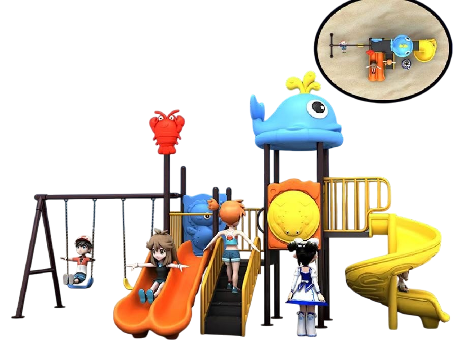 ชุดวาฬสไลเดอร์พร้อมชิงช้า Ocean Whale Playset