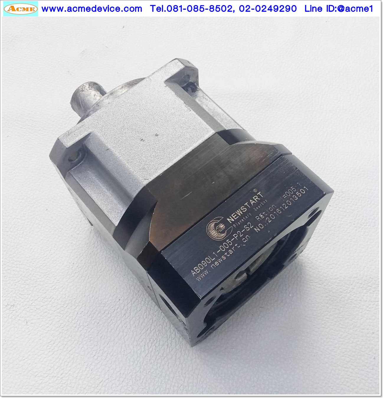 Gear Head Newstart รุ่น AB090L1-005-P2-S2, Ratio 5:1 (เพลาเข้า 19 mm. ออก 22 mm.) for 750w ( B )