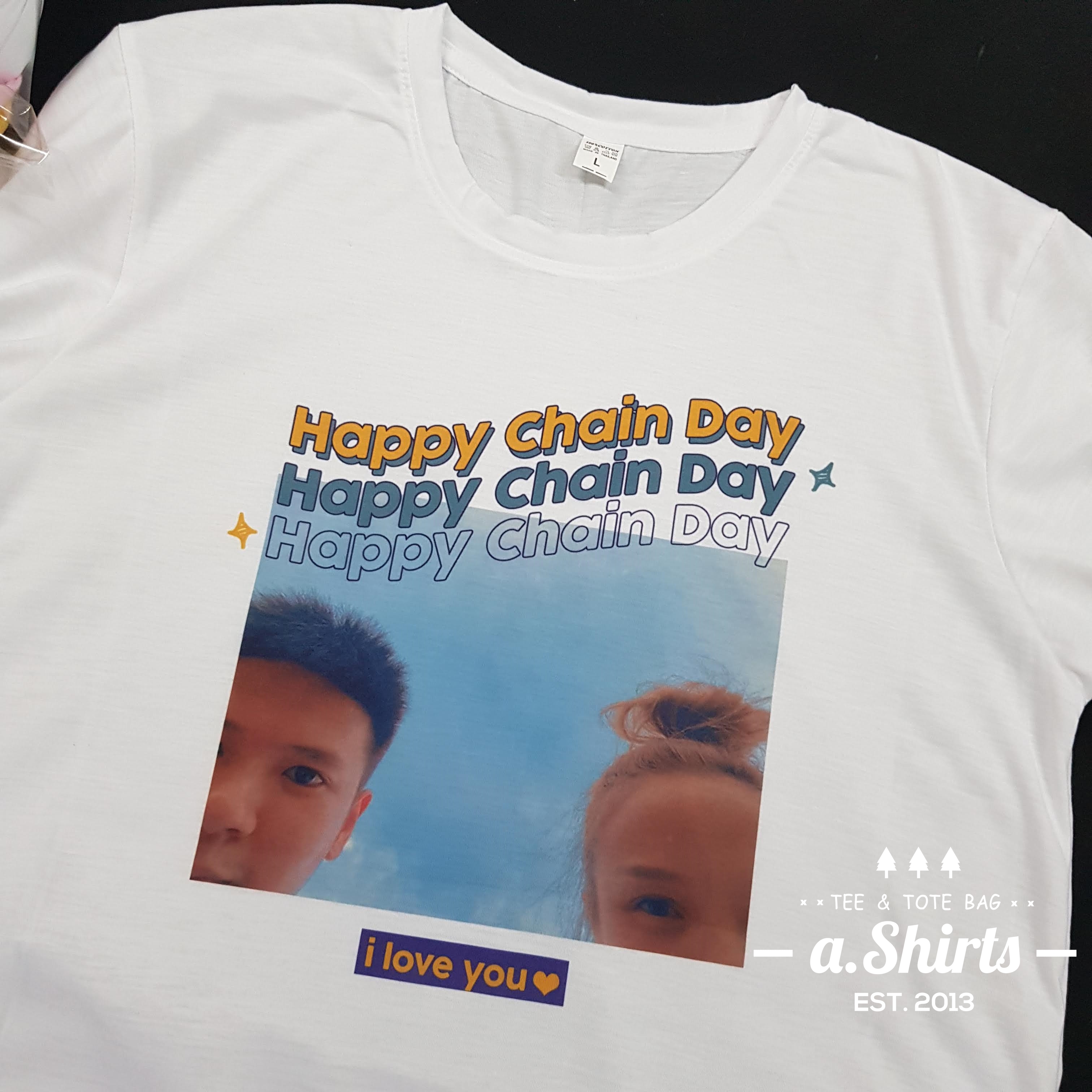 เสื้อยืดสั่งทำ ลายหน้าตัวเอง หน้าแฟน หน้าน้องหมา หน้าน้องแมว