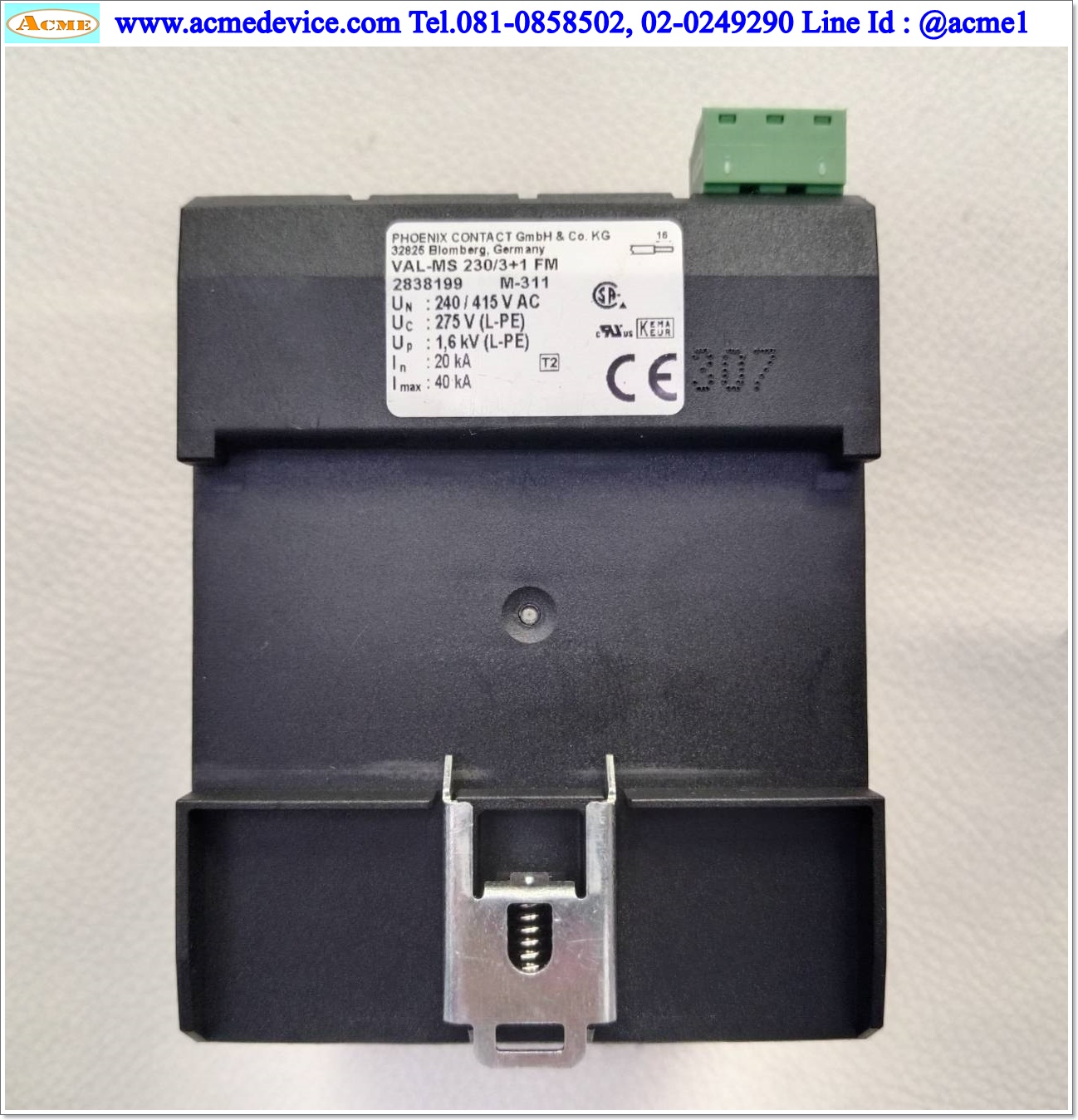 Surge Protection Phoenix Contact รุ่น VAL-MS 230/3+1 FM, 2838199, 5 Vac ... 250 Vac, 3 + 1 Circuit