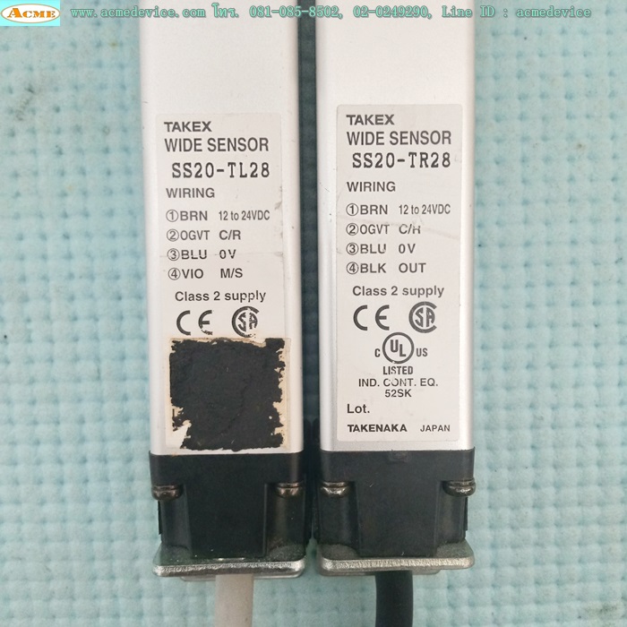 Area Sensor Takenaka รุ่น SS20-TL28 + SS20-TR28, 12-24V, ยาว 600 mm, ระยะ 7 M