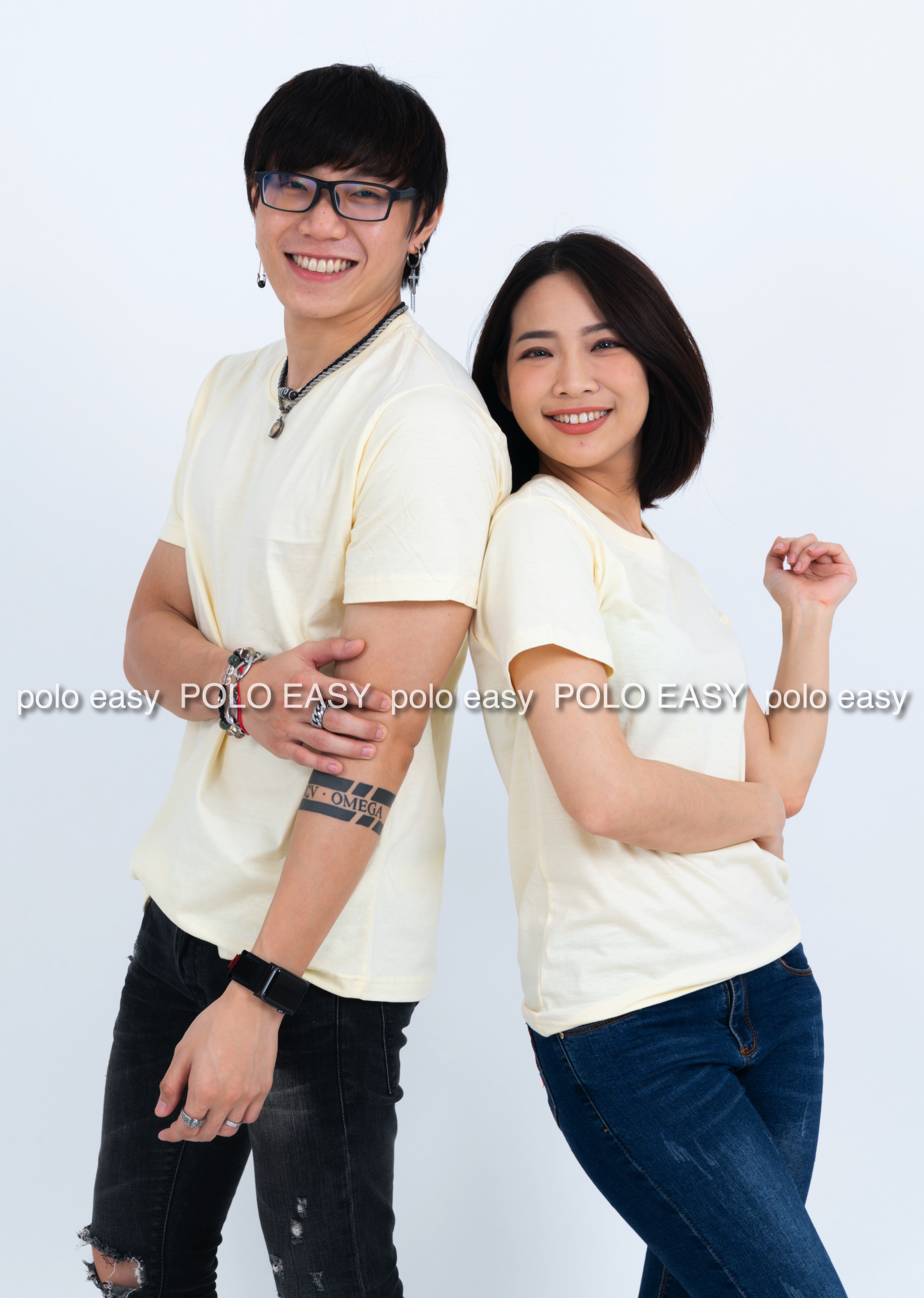 4XL เสื้อยืด สีครีม คอกลมแขนสั้น Size 4XL แขนสั้น