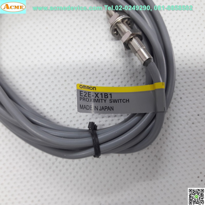 Proximity Omron รุ่น E2E-X1B1, M5, ระยะ 1mm, 3wire, NO, PNP, Shielded, Inductive