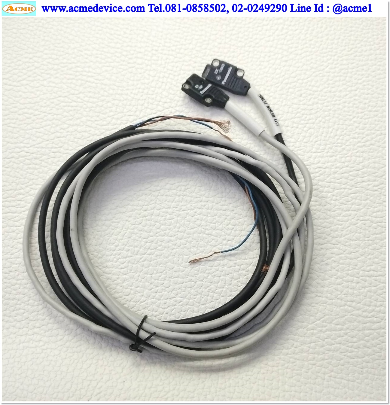 Photoelectric Panasonic/SUNX รุ่น EX-19AD + EX-19P, ระยะ 1M, Light-ON, NPN, (รับ-ส่งด้านหน้า)