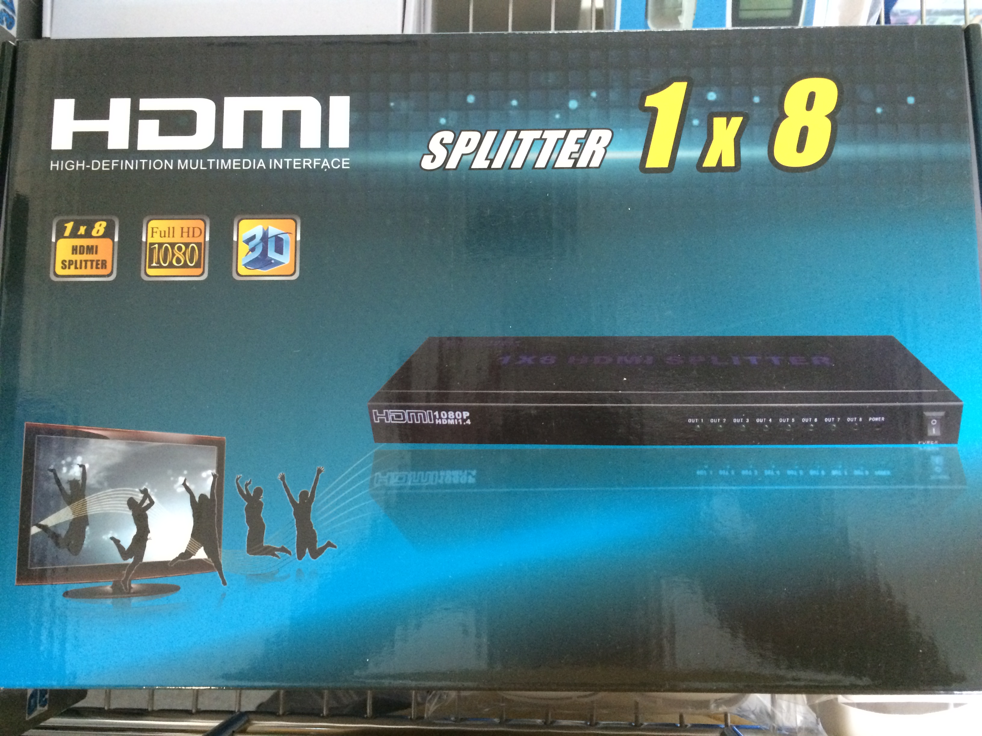 HDMI (V1.4 รองรับ 3D) Splitter 8 Port + Adapter