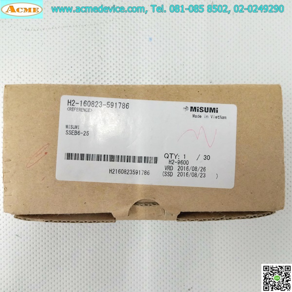 Linear Block and Rail Misumi รุ่น SSEB6-25, รางสไลด์ขนาด 6 mm x 25 mm