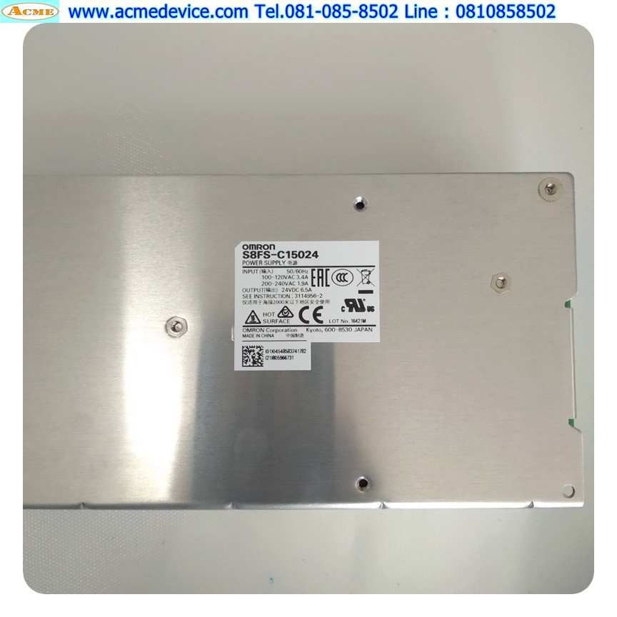 Power Supply Omron รุ่น S8FS-C15024, Output 24V, 6.5A, 150w
