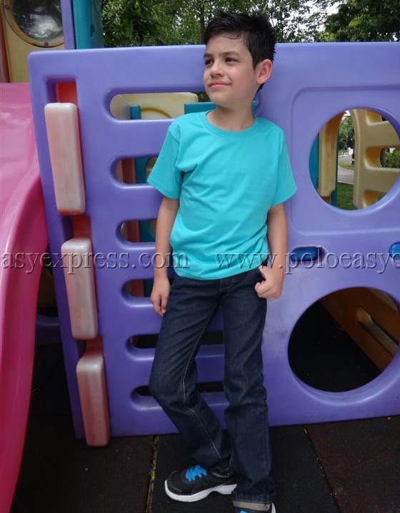 เสื้อยืดเด็ก สีเขียวมิ้นต์ คอกลม แขนสั้น Size 2XL