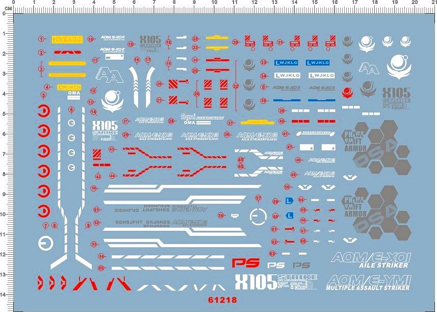  MG AILE STRIKE GUNDAM VER.RM WATER DECAL ดีคอลน้ำ เอิล สไตรค์ กันดั้ม VER,RM