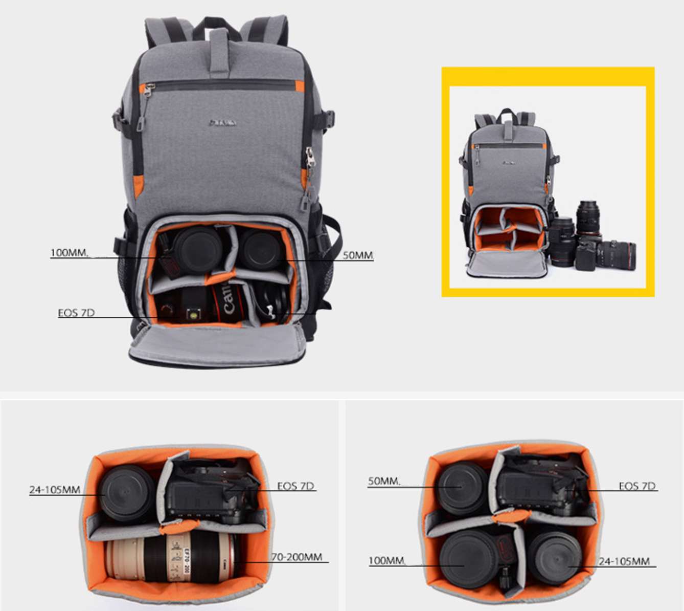 กระเป๋ากล้องสะพายหลัง Backpack สามารถใส่กล้อง เลนส์ ขาตั้งและเสื้อผ้าได้