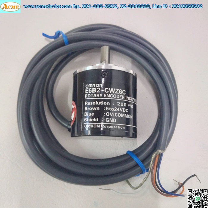 Incremental Rotary Encoder Omron รุ่น E6B2-CWZ6C, 5-24V, 200P/R (NPN)