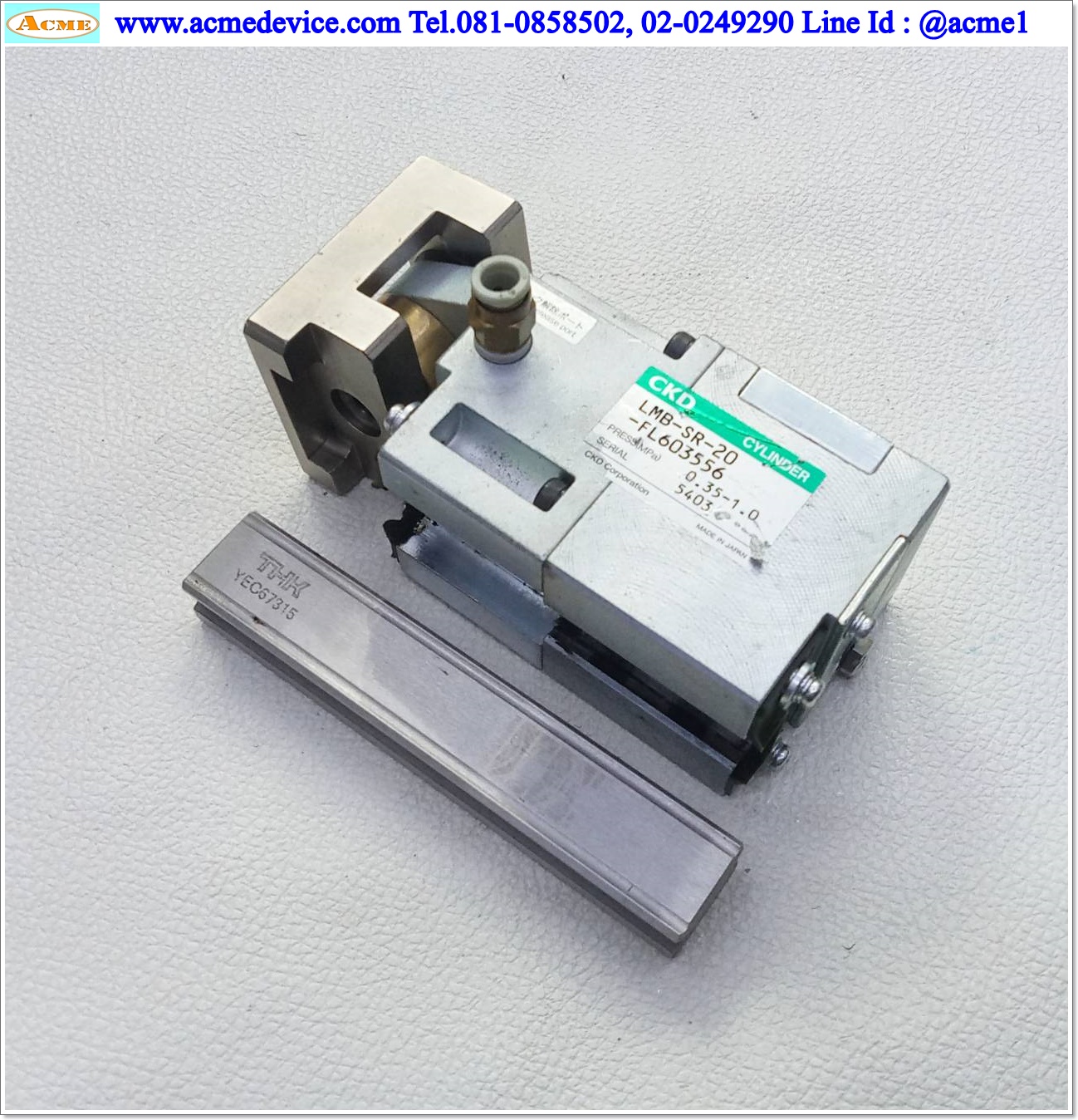 Linear Air Lock CKD รุ่น LMB-SR-20-FL603556, THK YEC67315, รางสไลด์ขนาด 20x110 mm.