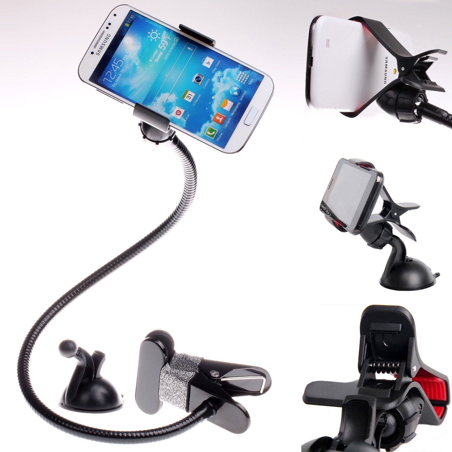 ขาตั้ง/หนีบ/ยึด มือถือ Phoseat Stand (สีดำ)