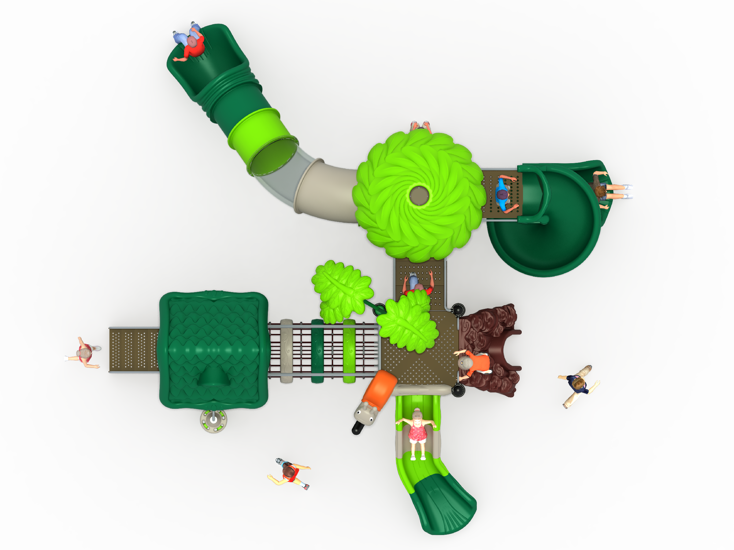 เครื่องเล่นสนามกลางแจ้ง ชุด กรีนนี่แอนด์สไลด์ เครื่องเล่นสร้างจินตนาการ