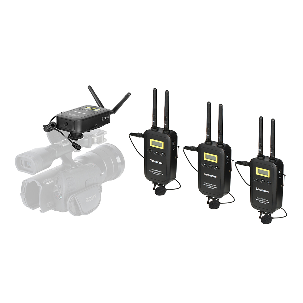 Saramonic VmicLink5 Set 3 Transmitter ไมค์ไวเลส ส่ง3 รับ 1 เหมาะสำหรับพิธีกรสามคน