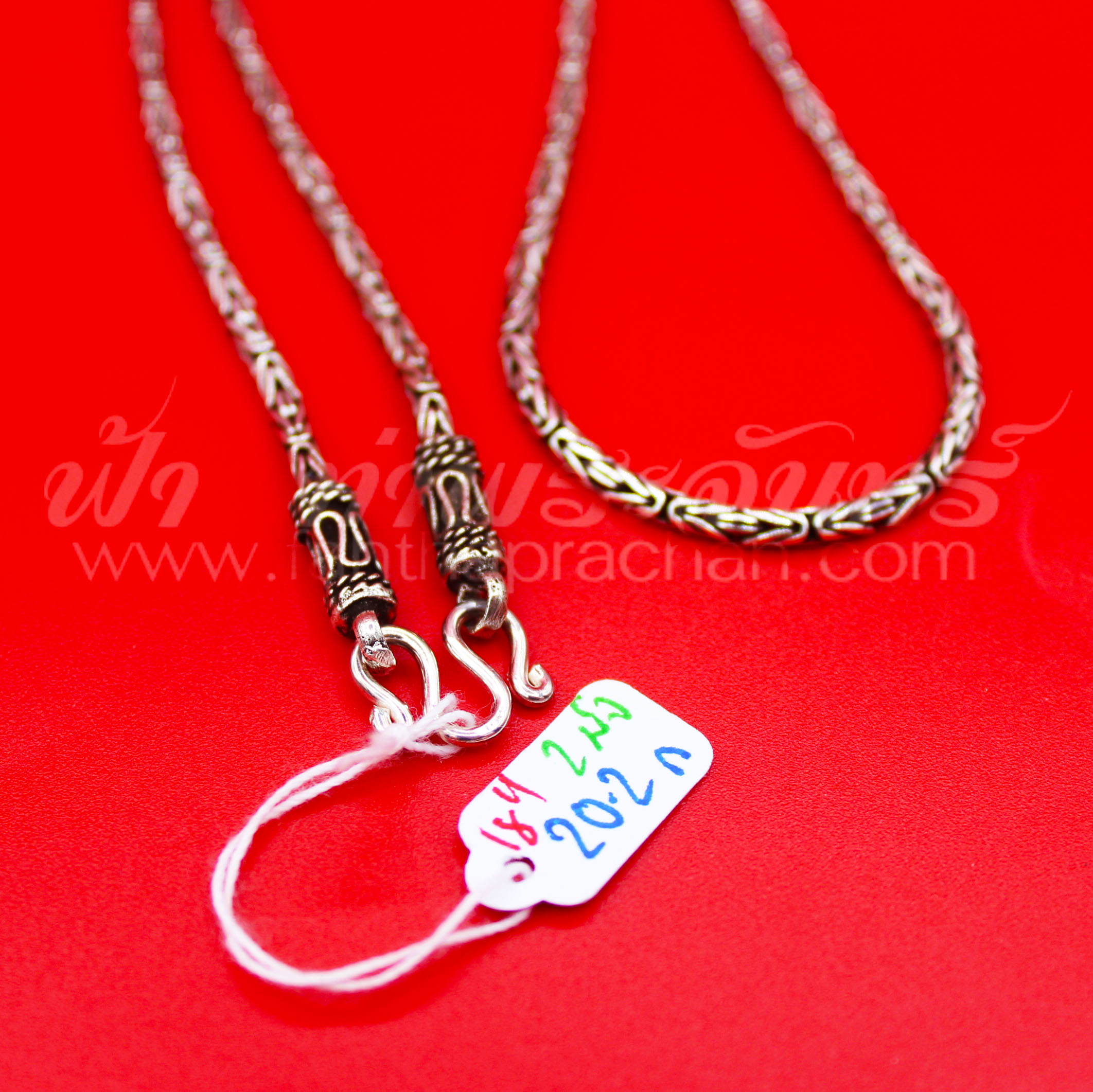 สร้อยคอเงินแท้ 92.5 ลายบาหลี หัวจรวด รมดำ