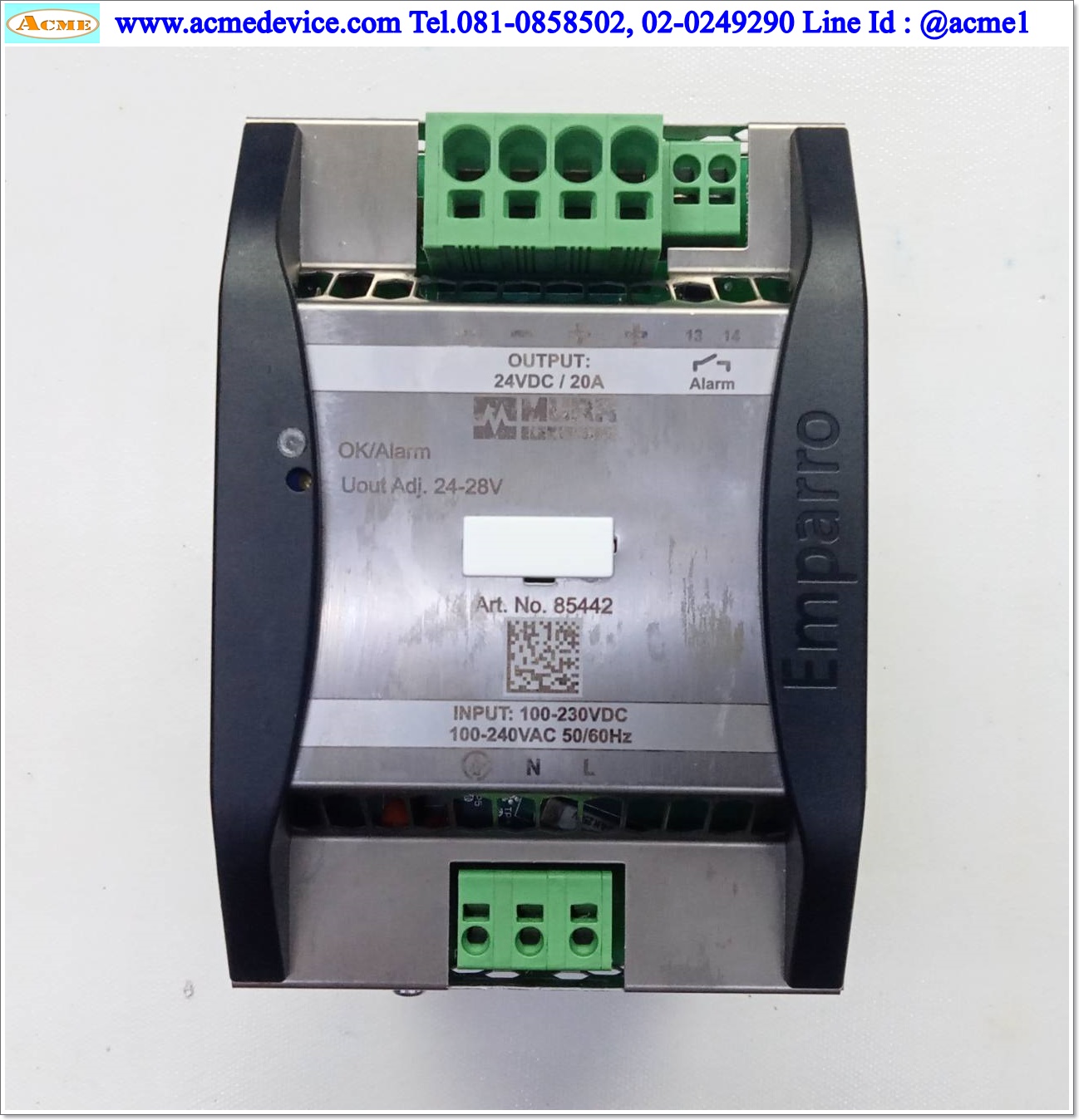 Power Supply Murrelektronik รุ่น Emparro 20-100-240/24, Output 24Vdc, 20A, 480W
