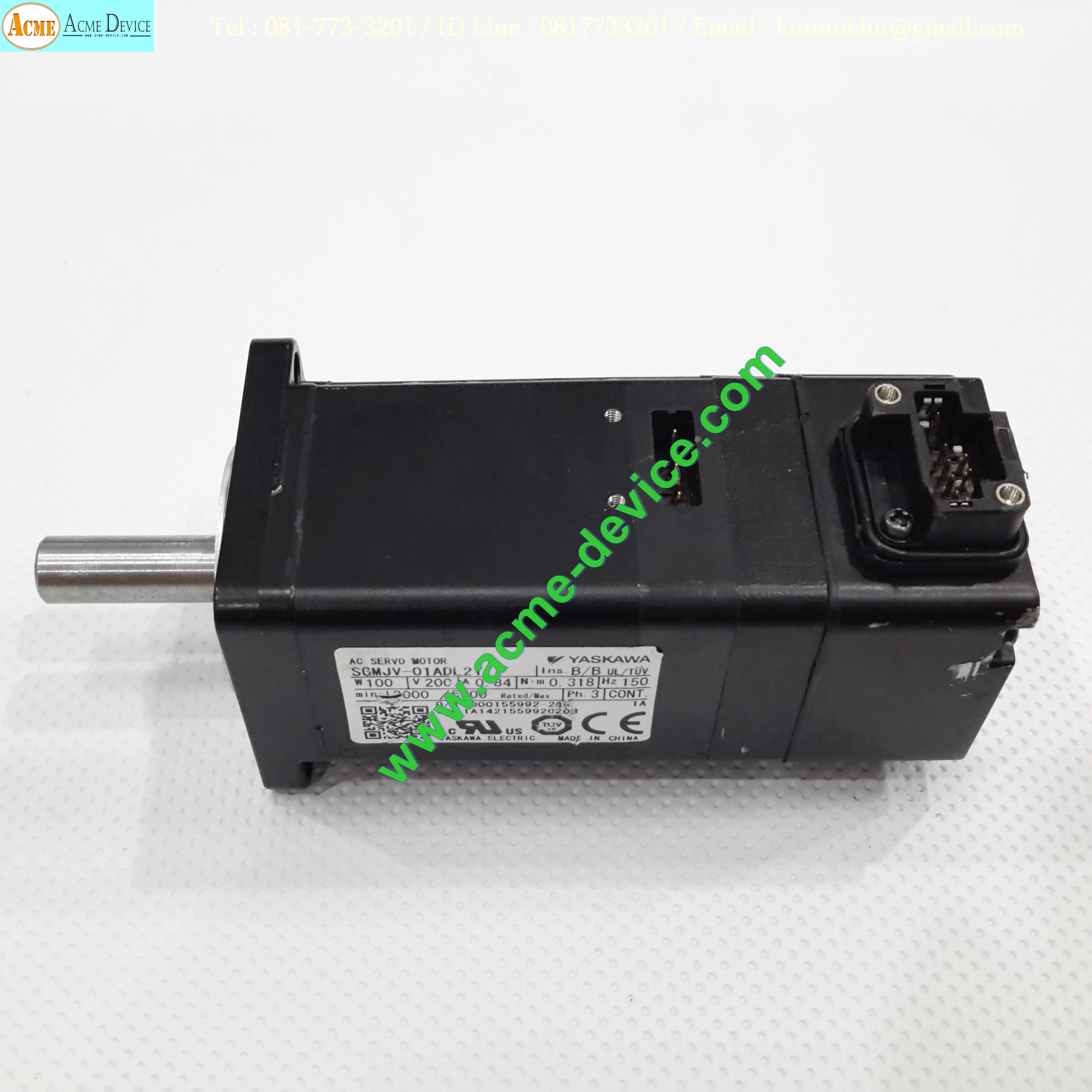 Servo Motor Yaskawa รุ่น SGMJV-01ADL21, 100W