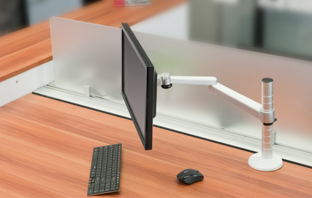 ขาตั้งจอคอมพิวเตอร์สำหรับ 2 จอ วัสดุอลูมิเนียม แข็งแรง ราคาถูก