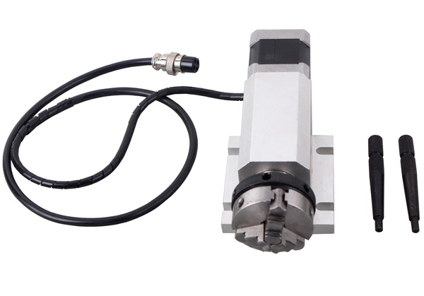 แกน A มินิ CNC แบบ L หัวจับ 50 mm type 4th-Axis Router Rotational Rotary A-Axis +Tailstock Engraving