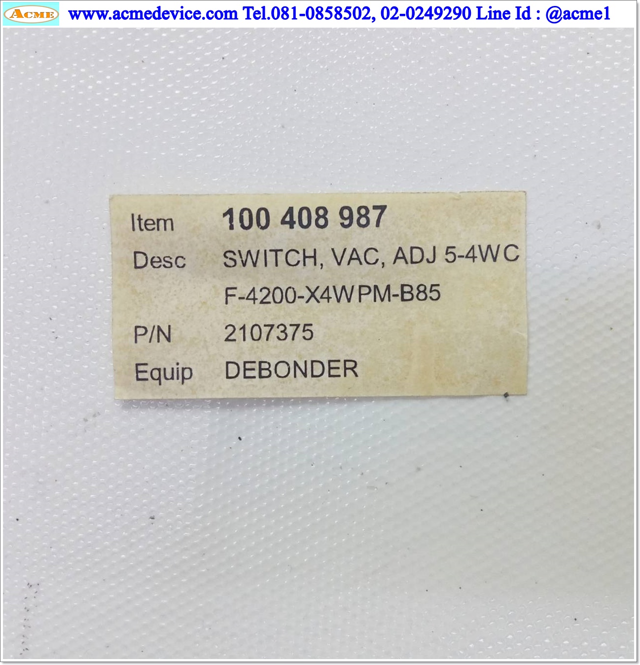 Flow Sensor Maiema Sensors รุ่น M-50-P11-00, Set at 10 acfh Nitrogen, 120Vac 0.1A