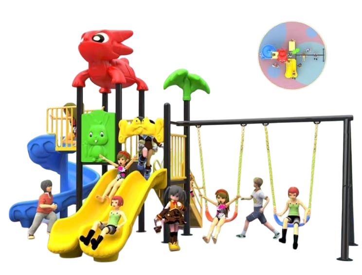 ชุดมังกรหรรษาพร้อมชิงช้า Happy Dragon Swing Set